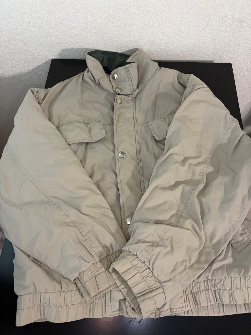 Vintage Men's Military-Style Field Jacket in Light Khaki